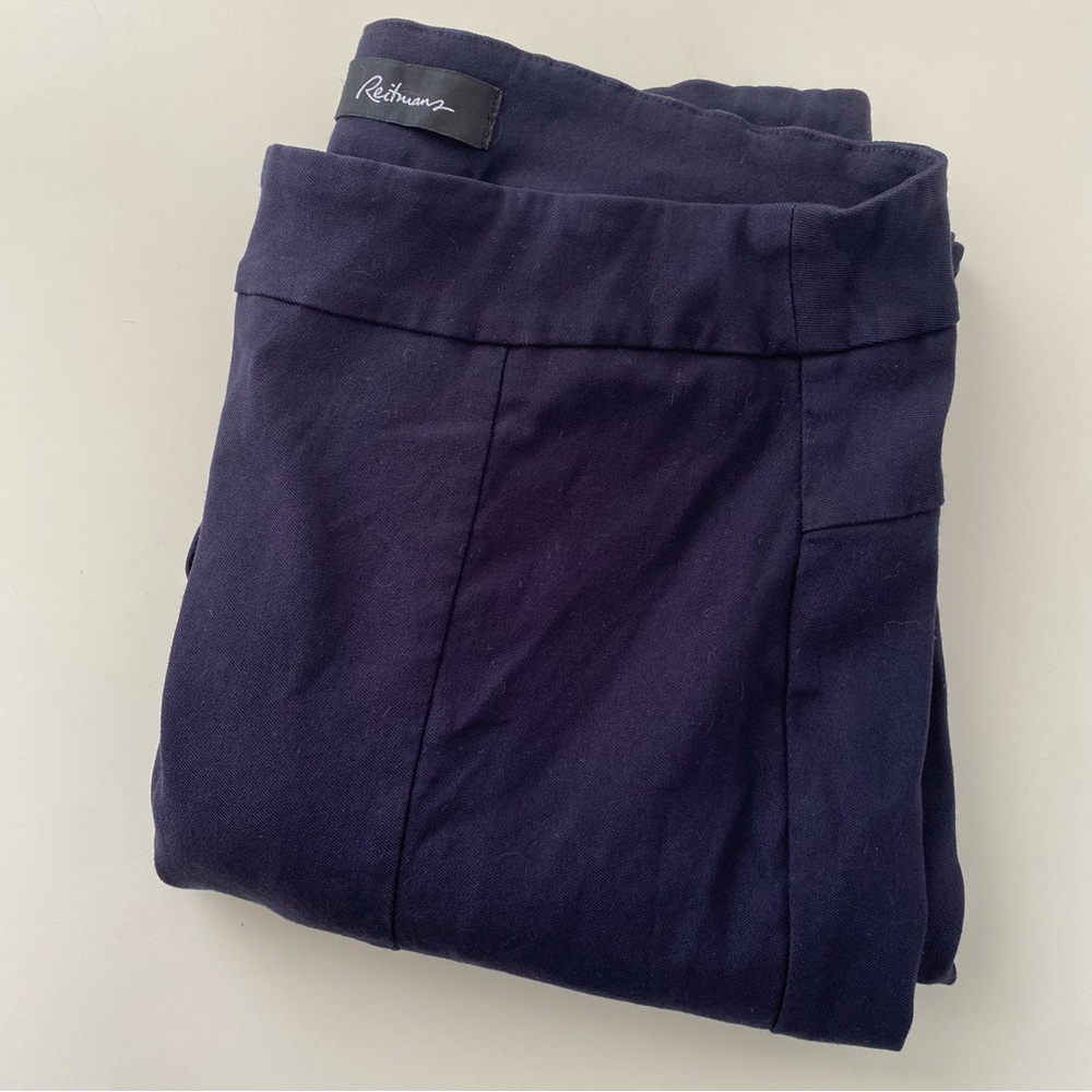 Reitmans navy blue stretchy ankle length skinny work pants size 6 womens